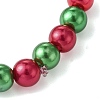 Christmas Bell & Candy Cane & Deer Alloy Enamel Charm Bracelets BJEW-JB10823-4