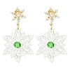 Christmas Snowflake Glass Seed Braided Dangle Earrings EJEW-MZ00233-01-1