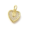 Brass Micro Pave Clear Cubic Zirconia Pendants KK-M297-17G-1