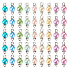 90Pcs 9 Colors Pearlized Glass Pearl Connector Charms PALLOY-TA0002-49A-3