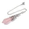 Natural Rose Quartz Pointed Dowsing Pendulum Big Pendants G-H285-06P-A22-1