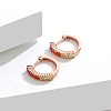 925 Sterling Silver Huggie Hoop Earrings EJEW-BB67055-RG-5