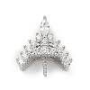 925 Sterling Silver Pave Clear Cubic Zirconia Crown Pendant Bails STER-P068-04P-1