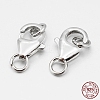 Anti-Tarnish Rhodium Plated 925 Sterling Silver Lobster Claw Clasps STER-O015-D-04-2