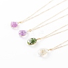 Mixed Shapes Glass Pendant Necklaces NJEW-JN03463-1