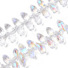 Electroplate Transparent Glass Faceted Teardrop Beads Strand EGLA-TAC0006-09-4