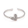 Crystal Rhinestone Heart Open Cuff Ring LS-RJEW-C025-39P-2