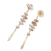 Natural Freshwater Shell Stud Dangle Earrings EJEW-JE07250-4
