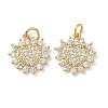Brass Micro Pave Clear Cubic Zirconia Charms KK-L253-20G-02-1