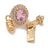 Brass Micro Pave Clear Cubic Zirconia Fold Over Clasps KK-U037-24G-01-2