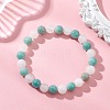 Natural Amazonite & White Jade Beaded Stretch Bracelets for Women BJEW-JB13369-1