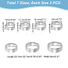 Unicraftale 21Pcs 7 Size 201 Stainless Steel Plain Band Rings Set for Women RJEW-UN0002-80-3