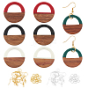 DIY Walnut Wooden Dangle Earring Making Kits DIY-OC0006-69-1