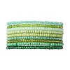 9Pcs Rondelle Glass Seed Beaded Stretch Bracelet Sets BJEW-JB10418-1