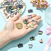 24Pcs 10 Styles Printed Alloy Pendants ENAM-YW0006-88-4