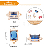 16Pcs 8 Colors Transparent Glass Links Connectors GLAA-AR0001-14-RS-6