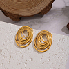 Spiral Oval 304 Stainless Steel Stud Earrings SU9252-6