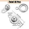 SUNNYCLUE 16Pcs 201 Stainless Steel Snap Clasps STAS-SC0006-97-2