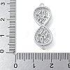 Rack Plating Brass Clear Cubic Zirconia Infinity Connector Charms KK-A234-036P-02-3