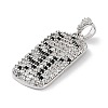 Rack Plating Brass Micro Pave Cubic Zirconia Pendants KK-P247-06P-2