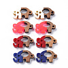 Opaque Resin & Walnut Wood Links Connectors RESI-T035-51-1