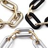 Spray Painted CCB Plastic & Aluminum Paperclip Chain Bracelets Sets BJEW-JB05432-3