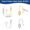 Unicraftale 32Pcs 2 Colors 304 Stainless Steel Vortex Cuff Earrings FIND-UN0001-26-4