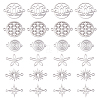 36Pcs 6 Style 201 Stainless Steel Links Connectors STAS-DC0005-54-1