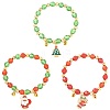 CCB Plastic & Glass Bead Bracelets BJEW-FS00029-1