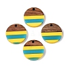 Epoxy Resin & Walnut Wood Pendants RESI-N039-121A-1