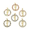 Rack Plating Brass Micro Pave Clear Cubic Zirconia Pendants ZIRC-I059-12G-1