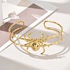 Halloween Spider 304 Stainless Steel Open Cuff Bangles SA-CBA0444-01G-2