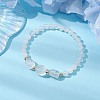 Natural Quartz Crystal Cube & Round Rock Crystal Beaded Stretch Bracelets BJEW-JB10807-01-2