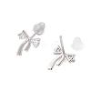 Bowknot Brass Micro Pave Clear Cubic Zirconia Stud Earrings for Women EJEW-P288-06P-3