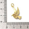 Brass Micro Pave Clear Cubic Zirconia Enamel Pendants KK-M297-03G-3