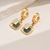 Romantic Stainless Steel Hollow Heart Pendant Hoop Earrings for Sweet Daily Parties XH1770-3-4