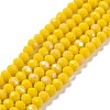 Electroplate Opaque Solid Color Glass Beads Strands EGLA-A044-P6mm-L04-1