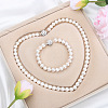 Natural Freshwater Pearl Beaded Necklace & Bracelets & Earrings Sets for Women WGE4EAE-06-1