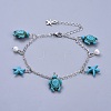 Brass Cable Chain Anklets AJEW-AN00260-1