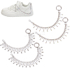 Brass & Iron Glass Rhinestone Chain Boot Strap Chains HJEW-UN00051-1