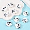 Floral Printed Porcelain Beads PORC-Q166-1-5