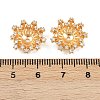 Brass Micro Pave Clear Cubic Zirconia Bead Caps KK-F906-06G-3