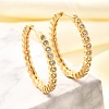 Rack Plating Brass Micro Pave Clear Cubic Zirconia Hoop Earrings for Women EJEW-C125-17A-G-1