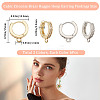 CREATCABIN 12Pcs 2 Colors Brass Huggie Hoop Earring Findings KK-CN0002-33-2