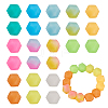  72Pcs 12 Colors  Luminous Hexagon Food Grade Silicone Beads SIL-TA0001-36-3