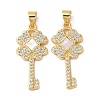 Brass Micro Pave Cubic Zirconia Pendants KK-D057-15G-1