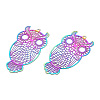 Ion Plating(IP) 201 Stainless Steel Filigree Pendants STAS-T057-62-2