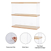 2-Tier Transparent Acrylic Minifigures Display Case with Wooden Base ODIS-WH0043-65-6