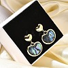 Abalone Shell/Paua Shell Dangle Ear Studs EJEW-L099-05G-3