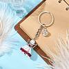 Glass Seed & Plastic Pearl & Alloy Keychain KEYC-MZ00025-03-2